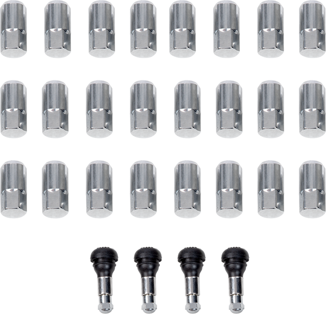 MOOSE OFFROAD Lug Nuts with Valve Stems - 12 mm x 1.50 - Chrome - Tapered - 24 Pack SP300MO207-24