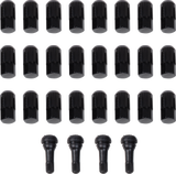 MOOSE OFFROAD Lug Nuts with Valve Stems - 12 mm x 1.50 - Black - Tapered - 24 Pack SP300MO207B-24