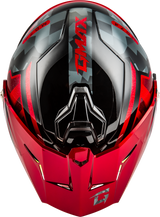 Md 74 Striker Modular Helmet W Red Shield Blk/Gry/Rd Mtlc Xs