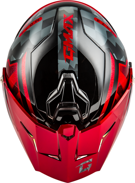 Md 74 Striker Modular Helmet W Red Shield Blk/Gry/Rd Mtlc 2x