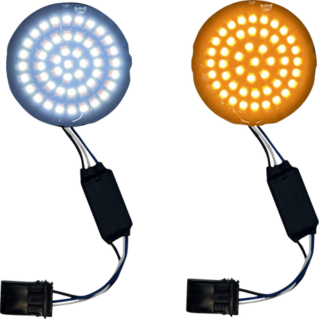 CUSTOM DYNAMICS Genesis? 4 Front Turn Signals - Amber/White GEN-4-AW-25ST