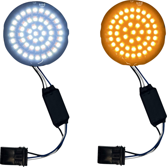 CUSTOM DYNAMICS Genesis? 4 Front Turn Signals - Amber/White GEN-4-AW-25ST