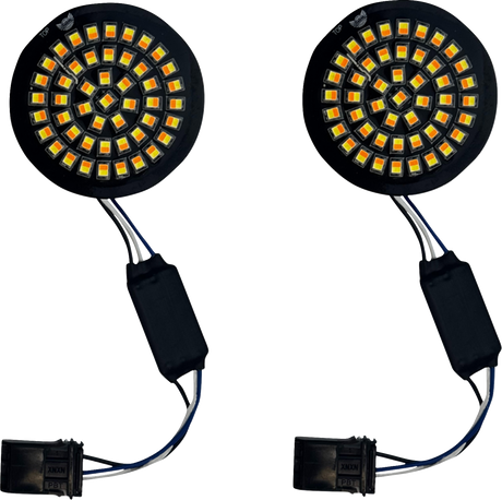 CUSTOM DYNAMICS Genesis? 4 Front Turn Signals - Amber/White GEN-4-AW-25ST