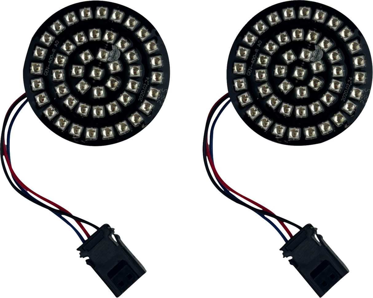 CUSTOM DYNAMICS Genesis? 4 Front Turn Signals - Red GEN-4-R-25ST