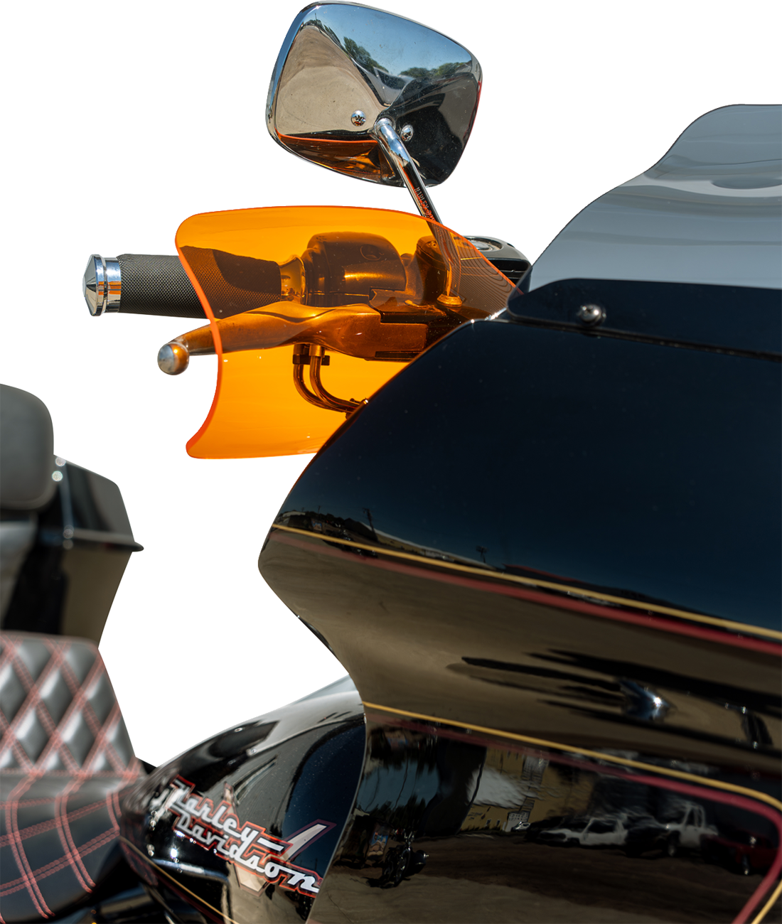 KLOCK WERKS Flare? Handguards - Harley-Davidson Hydraulic Clutch - Orange Ice KWS-01-0125-HC