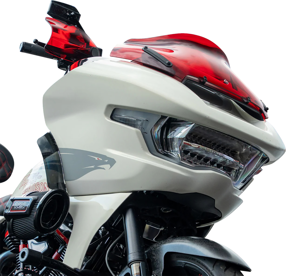 KLOCK WERKS Flare? Handguards - Harley-Davidson Hydraulic Clutch - Red KWS-01-0129-HC