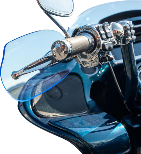 KLOCK WERKS Flare? Handguards - Harley-Davidson Cable Clutch - Blue Ice KWS-01-0128-CC