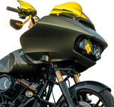 KLOCK WERKS Flare? Handguards - Harley-Davidson Cable Clutch - Yellow KWS-01-0131-CC