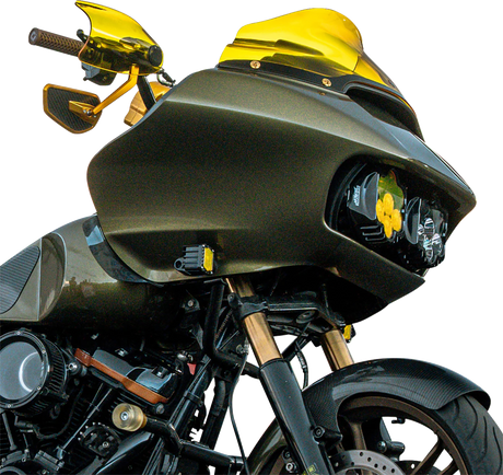 KLOCK WERKS Flare? Handguards - Harley-Davidson Cable Clutch - Yellow KWS-01-0131-CC