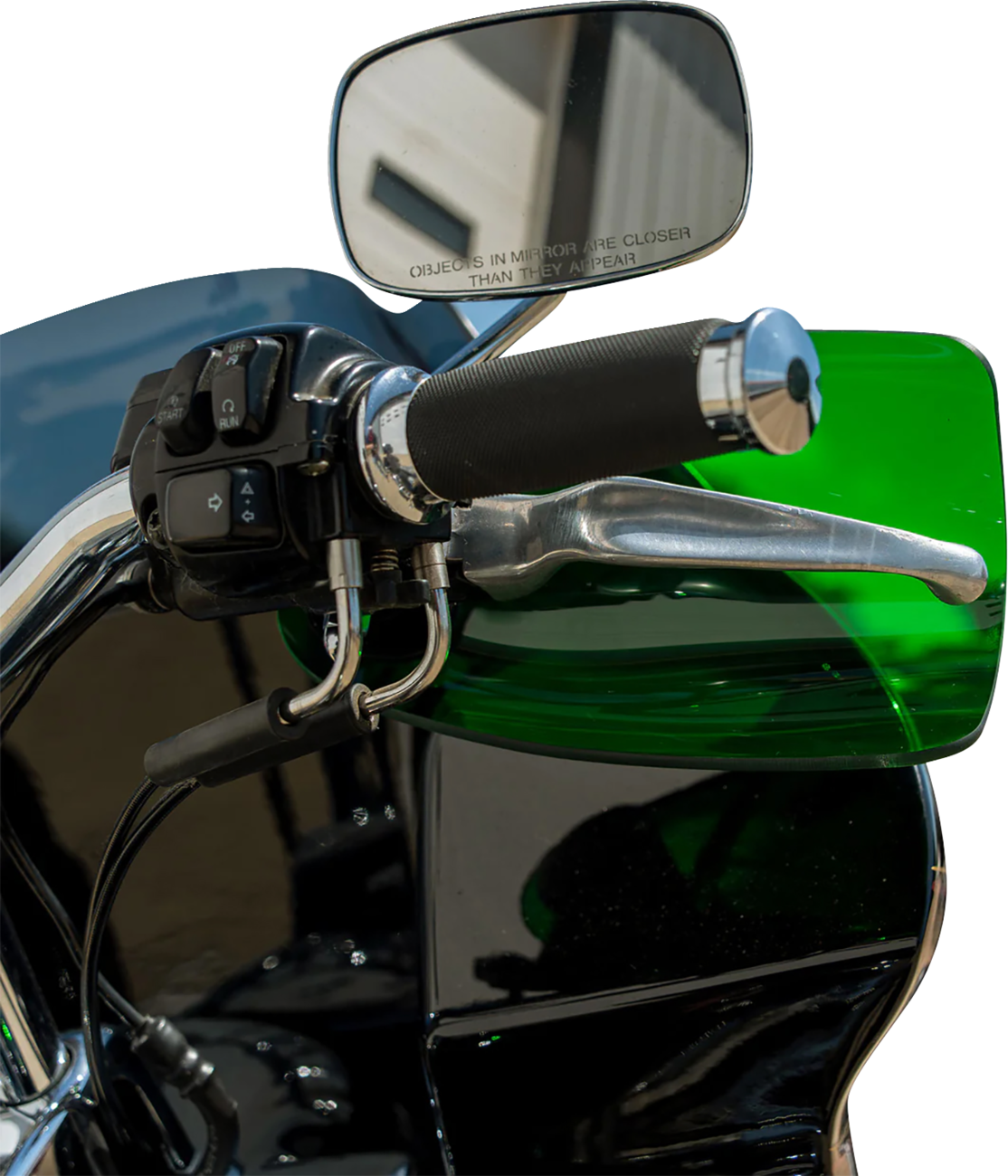 KLOCK WERKS Flare? Handguards - Harley-Davidson Cable Clutch - Green KWS-01-0132-CC