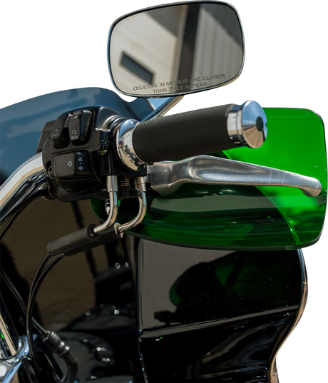 KLOCK WERKS Flare? Handguards - Harley-Davidson Cable Clutch - Green KWS-01-0132-CC