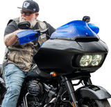 KLOCK WERKS Flare? Handguards - Harley-Davidson Cable Clutch - Blue KWS-01-0133-CC