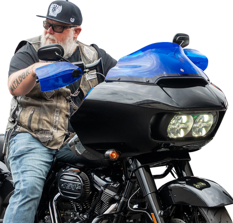KLOCK WERKS Flare? Handguards - Harley-Davidson Hydraulic Clutch - Blue KWS-01-0133-HC