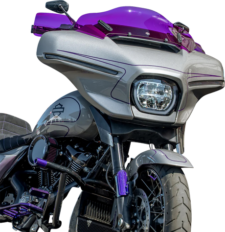 KLOCK WERKS Flare? Handguards - Harley-Davidson Hydraulic Clutch - Purple KWS-01-0134-HC