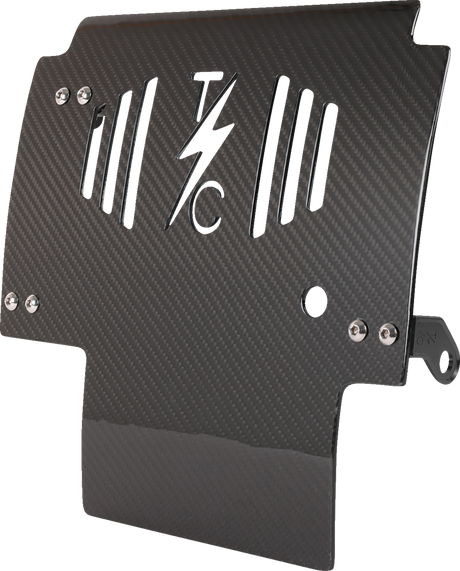 THRASHIN SUPPLY CO. Skid Plate - Carbon Fiber/Gloss - With Black Brackets - FLHX/FLTRX TSC-3034-1