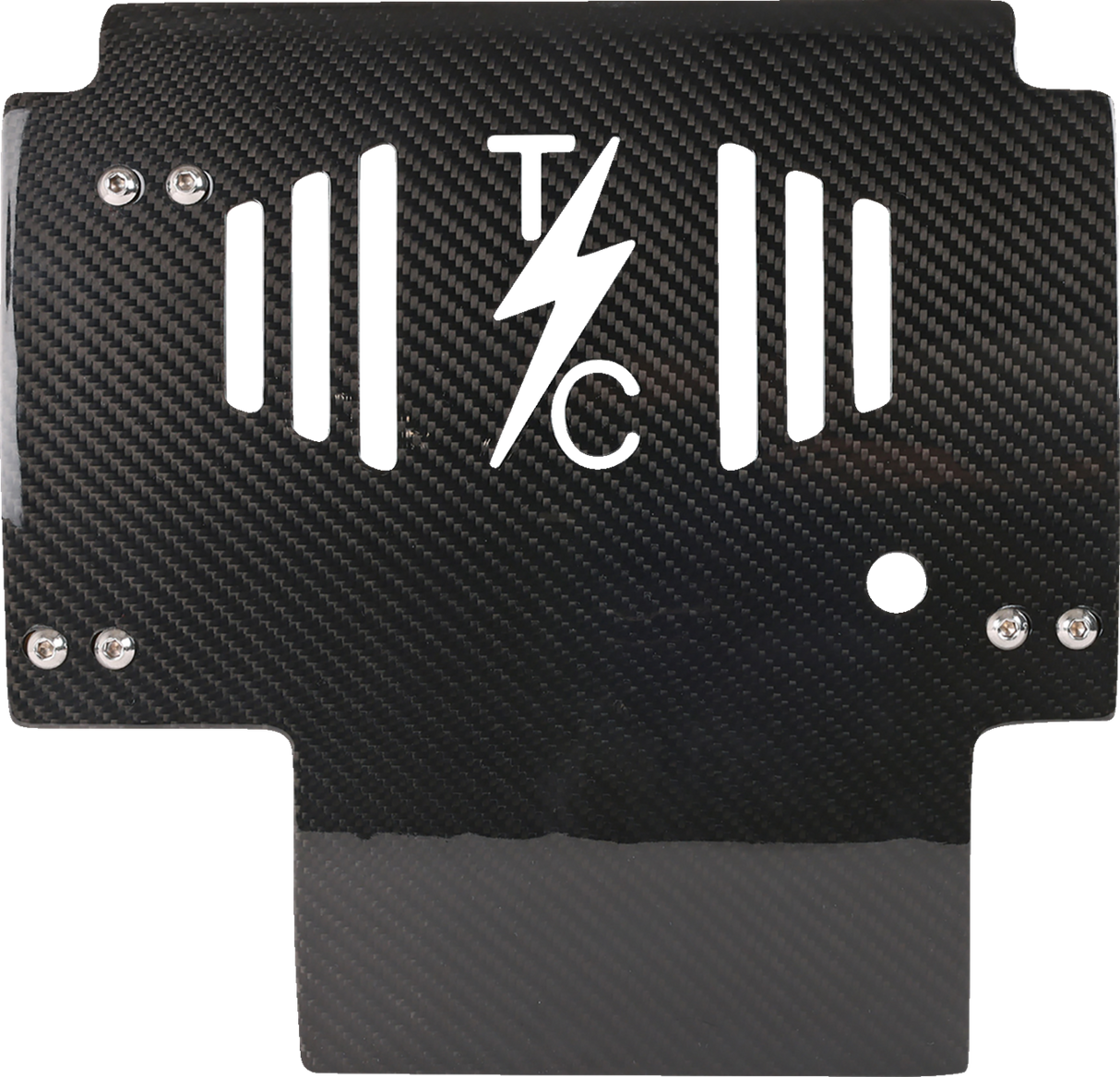 THRASHIN SUPPLY CO. Skid Plate - Carbon Fiber/Gloss - With Red Brackets - FLHX/FLTRX TSC-3034-2