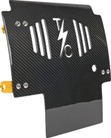 THRASHIN SUPPLY CO. Skid Plate - Carbon Fiber/Gloss - With Gold Brackets - FLHX/FLTRX TSC-3034-5