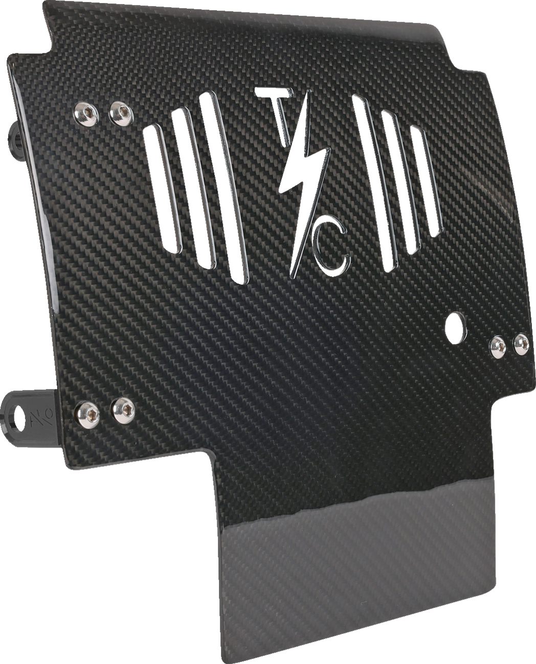 THRASHIN SUPPLY CO. Skid Plate - Carbon Fiber/Gloss - With Black Brackets - FLHX/FLTRX TSC-3034-1