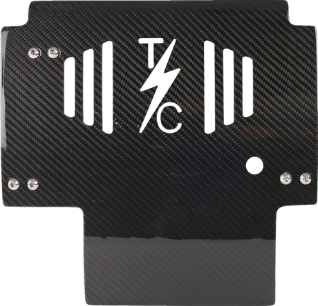 THRASHIN SUPPLY CO. Skid Plate - Carbon Fiber/Gloss - With Gold Brackets - FLHX/FLTRX TSC-3034-5