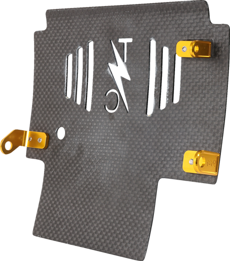 THRASHIN SUPPLY CO. Skid Plate - Carbon Fiber/Gloss - With Gold Brackets - FLHX/FLTRX TSC-3034-5