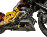 THRASHIN SUPPLY CO. Skid Plate - Carbon Fiber/Gloss - With Gold Brackets - FLHX/FLTRX TSC-3034-5