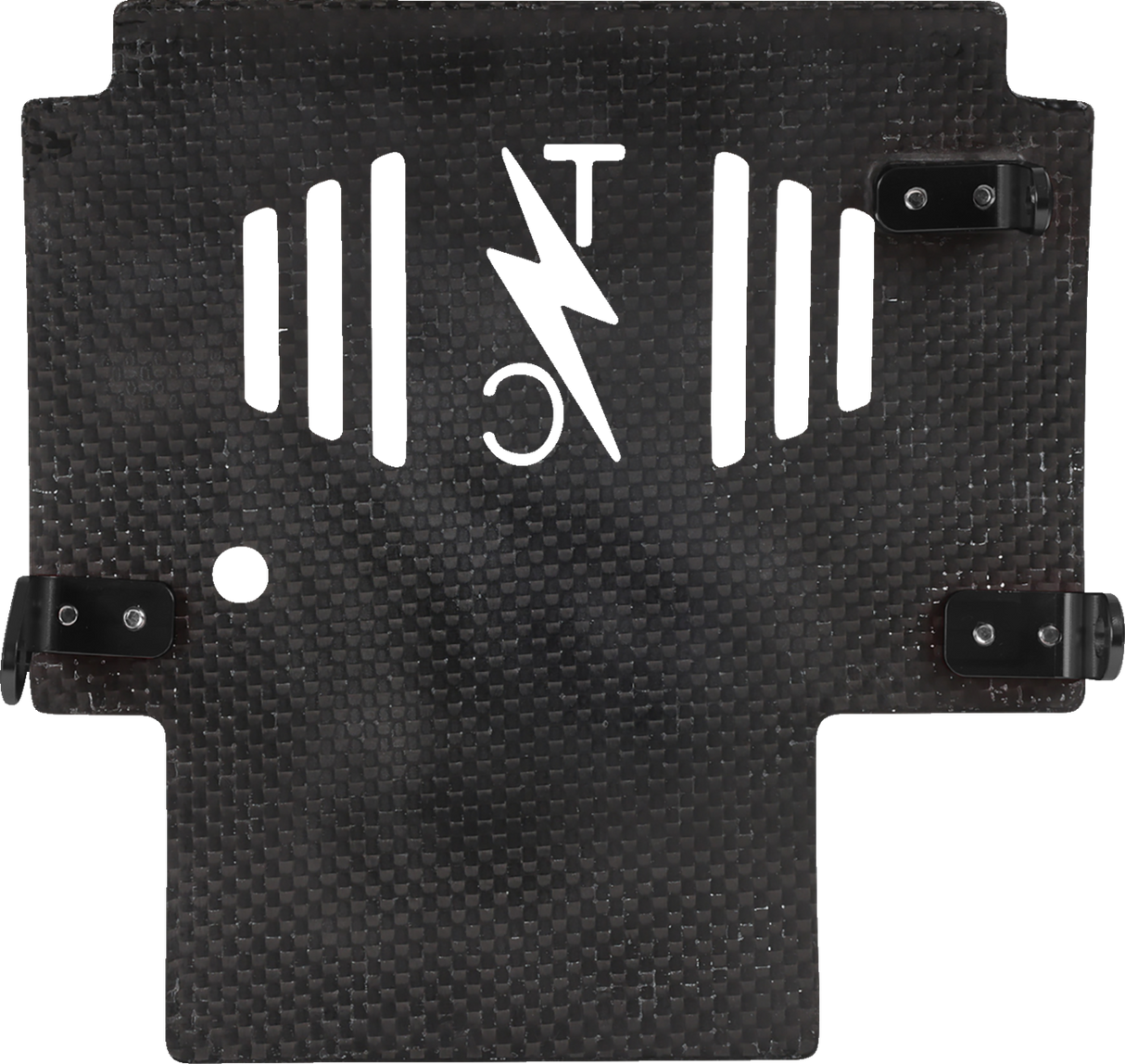 THRASHIN SUPPLY CO. Skid Plate - Carbon Fiber/Forged - With Black Brackets - FLHX/FLTRX TSC-3035-1