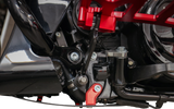 THRASHIN SUPPLY CO. Skid Plate - Carbon Fiber/Forged - With Red Brackets - FLHX/FLTRX TSC-3035-2