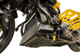 THRASHIN SUPPLY CO. Skid Plate - Carbon Fiber/Gloss - With Gold Brackets - FLHX/FLTRX TSC-3034-5