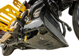 THRASHIN SUPPLY CO. Skid Plate - Carbon Fiber/Forged - With Gold Brackets - FLHX/FLTRX TSC-3035-5