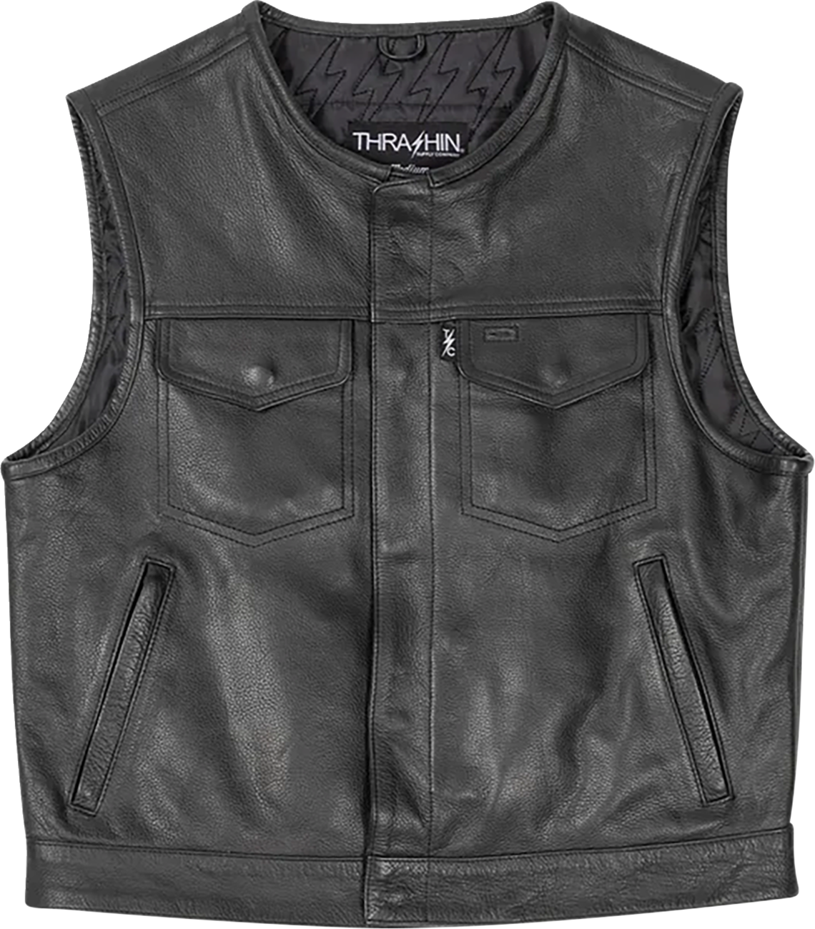 THRASHIN SUPPLY CO. Encinal Leather Shorty Riding Vest - Black - XL TMJ-17-11