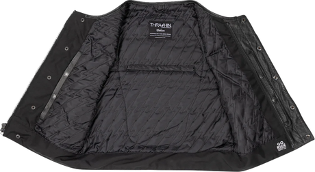 THRASHIN SUPPLY CO. Encinal Leather Shorty Riding Vest - Black - 3XL TMJ-17-13