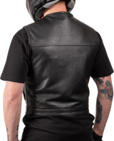 THRASHIN SUPPLY CO. Encinal Leather Shorty Riding Vest - Black - 3XL TMJ-17-13