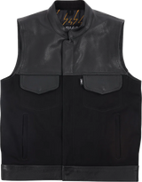 THRASHIN SUPPLY CO. Kanan Leather/Denim Riding Vest - Black - 3XL TMJ-13-13
