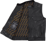THRASHIN SUPPLY CO. Mulholland Leather Riding Vest - Black - Medium TMJ-14-09