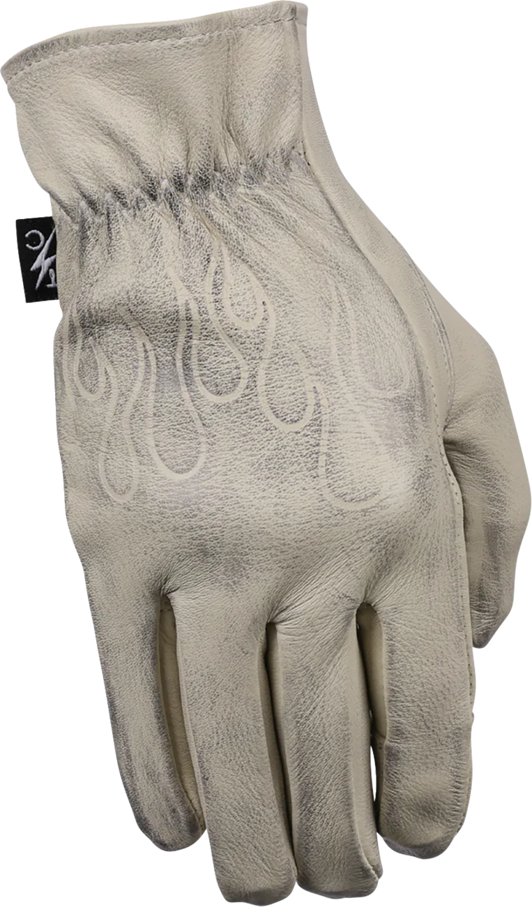 THRASHIN SUPPLY CO. Roper Leather Gloves - Bone White - Small TRG-00-08