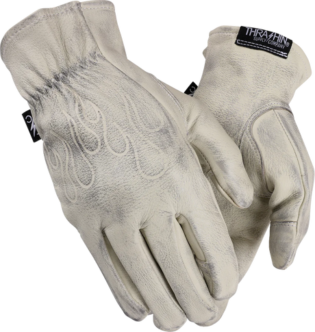 THRASHIN SUPPLY CO. Roper Leather Gloves - Bone White - 2XL TRG-00-12