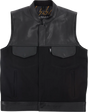 THRASHIN SUPPLY CO. Kanan Leather/Denim Riding Vest - Black - Medium TMJ-13-09