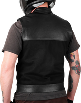 THRASHIN SUPPLY CO. Kanan Leather/Denim Riding Vest - Black - Medium TMJ-13-09