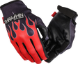 THRASHIN SUPPLY CO. Stealth Leather Palm Flame Gloves - Red - XL SV1-21-11