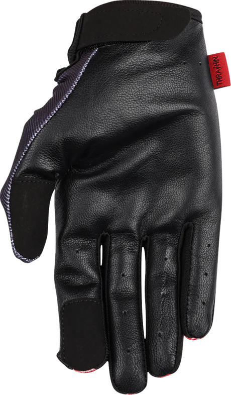 THRASHIN SUPPLY CO. Stealth Leather Palm Flame Gloves - Red - XL SV1-21-11