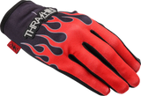 THRASHIN SUPPLY CO. Stealth Leather Palm Flame Gloves - Red - 2XL SV1-21-12