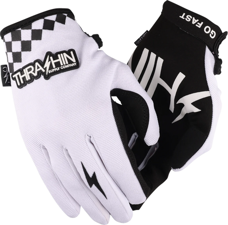 THRASHIN SUPPLY CO. Go Fast Stealth Gloves - White - Small SV1-10-08