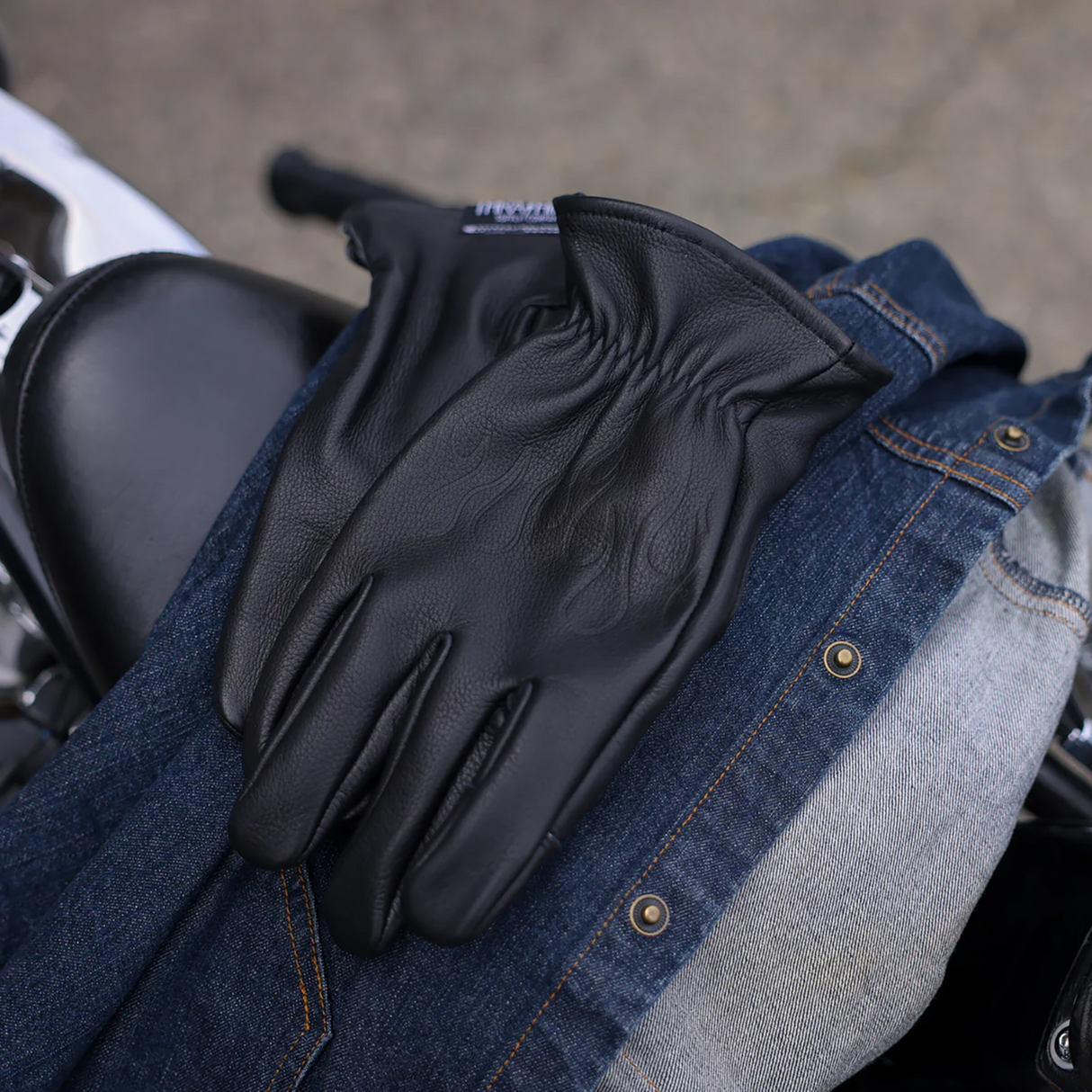 THRASHIN SUPPLY CO. Roper Leather Gloves - Black - 2XL TRG-01-12