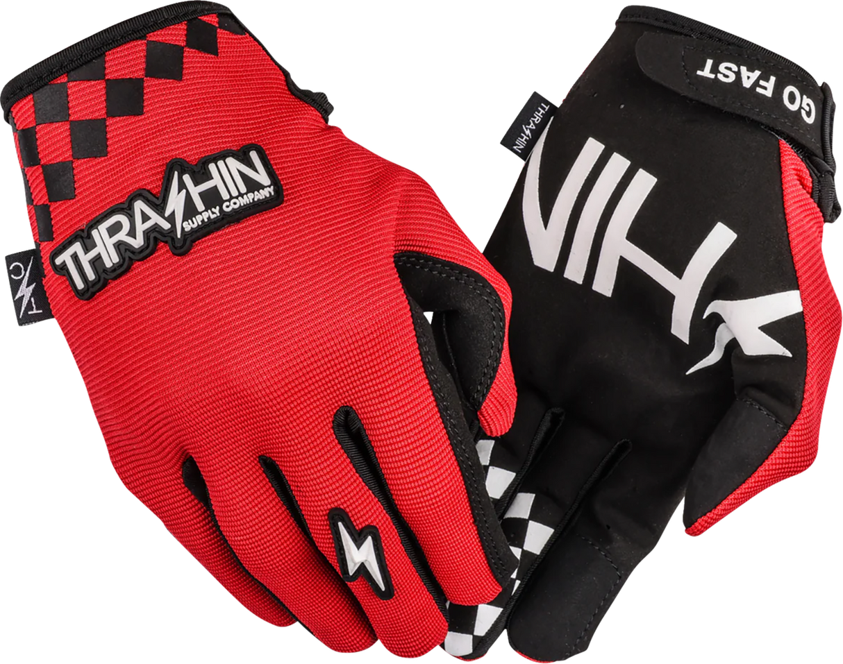 THRASHIN SUPPLY CO. Go Fast Stealth Gloves - Red - 2XL SV1-18-12