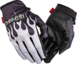THRASHIN SUPPLY CO. Stealth Leather Palm Flame Gloves - Gray - 2XL SV1-22-12