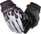 THRASHIN SUPPLY CO. Stealth Leather Palm Flame Gloves - Gray - 2XL SV1-22-12