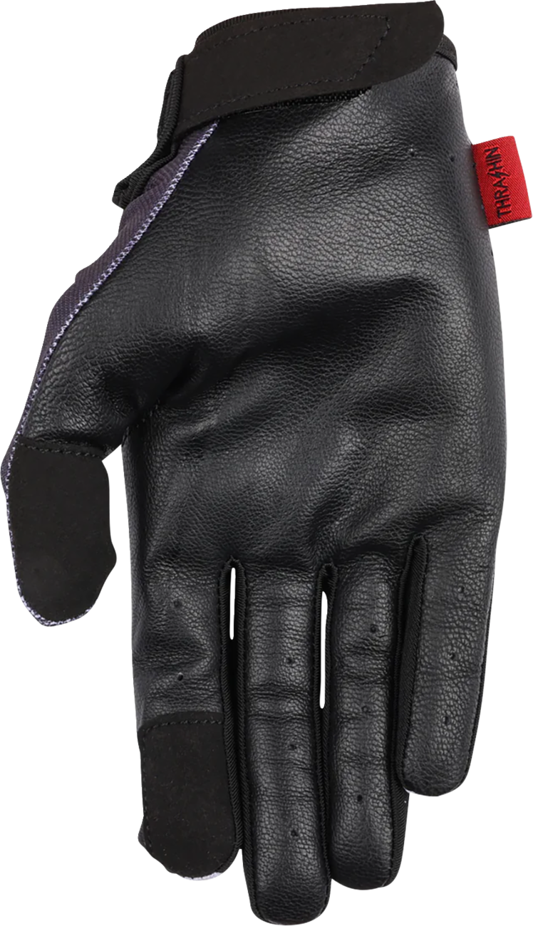THRASHIN SUPPLY CO. Stealth Leather Palm Flame Gloves - Gray - 2XL SV1-22-12