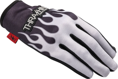 THRASHIN SUPPLY CO. Stealth Leather Palm Flame Gloves - Gray - 2XL SV1-22-12