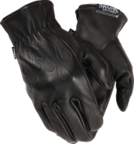 THRASHIN SUPPLY CO. Roper Leather Gloves - Black - 3XL TRG-01-13