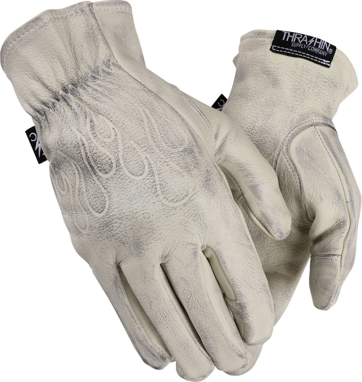 THRASHIN SUPPLY CO. Roper Leather Gloves - Bone White - XL TRG-00-11